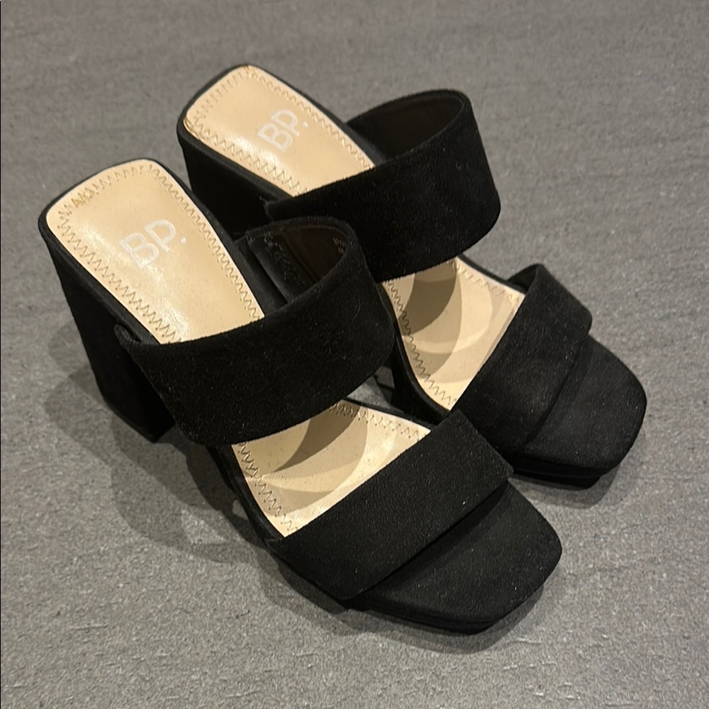 Like New Nordstrom BP Black Women's Heeled Sandals Size 4